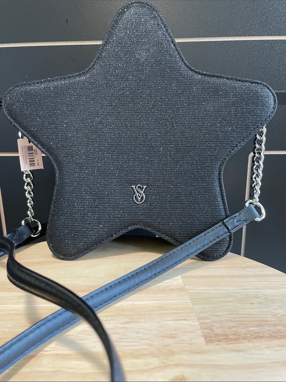 Victoria's Secret Black Star-Shaped Crossbody Bag